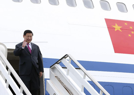 Le président chinois arrive au Brésil pour un sommet des BRICS